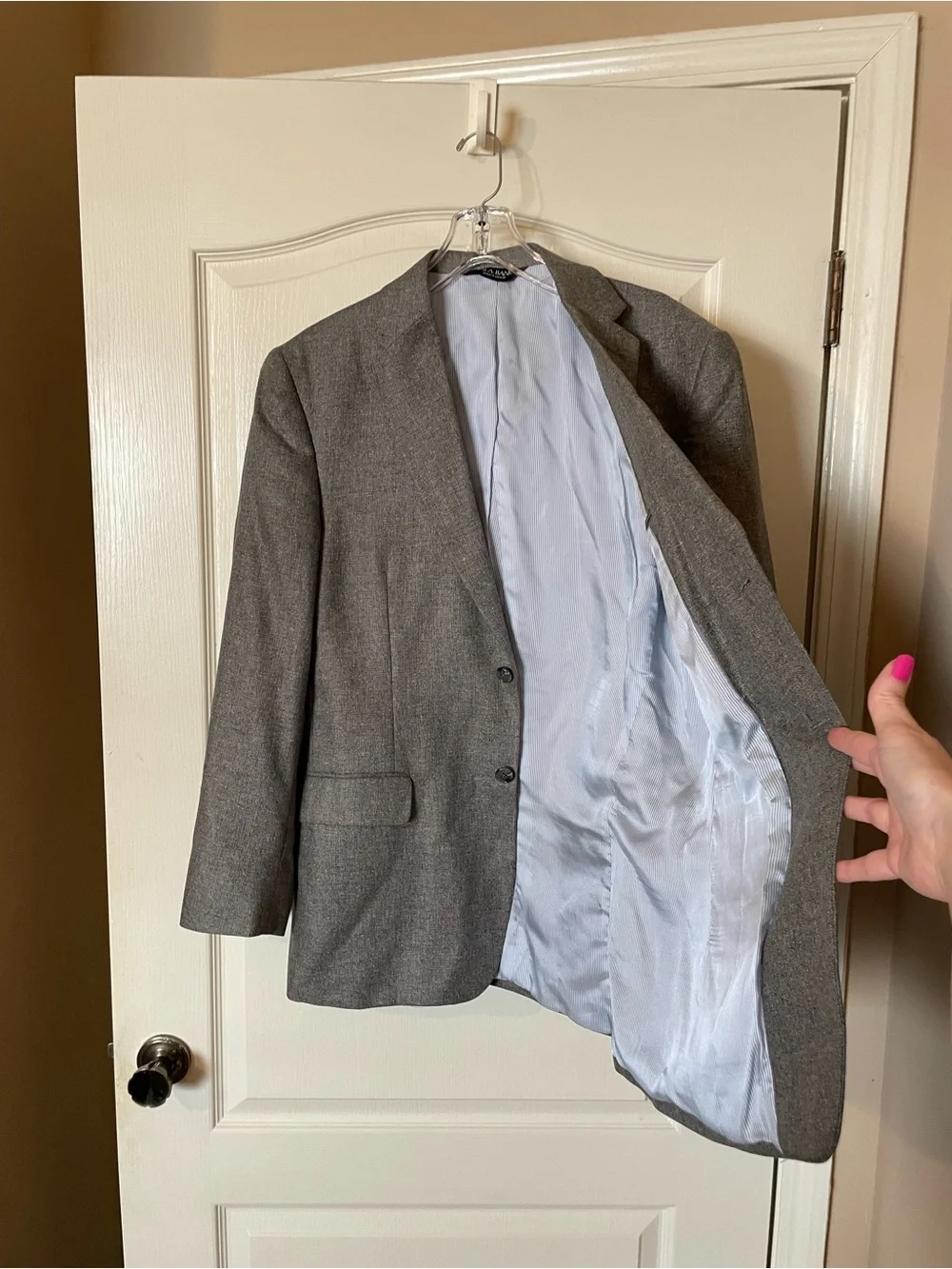 Jos A Bank Signature Collection 100% Silk Sport Coat Blazer Gray 41R Tailored